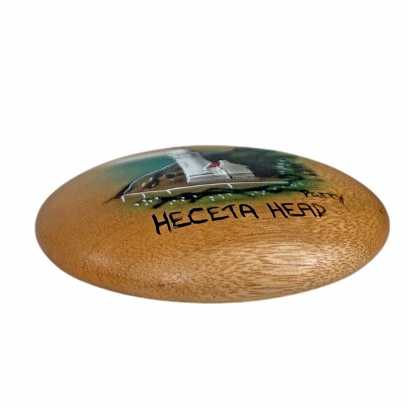 Zumwalts Myrtlewood Heceta Head Lighthouse by Patty Handcrafted Oregon Wood 2.5" - Picture 5 of 6